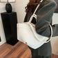 Tote Bag Grained Faux Leather with Removable Pouch and Topstitching