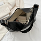 Hobo Bag Crinkled Faux Leather with Zip and Adjustable Strap