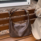 Hobo Bag Crinkled Faux Leather with Zip and Adjustable Strap
