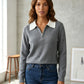 Contrast Collar Quarter-Zip Jumper