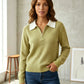 Contrast Collar Quarter-Zip Jumper