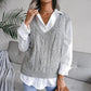 Cable Pointelle Jumper Vest