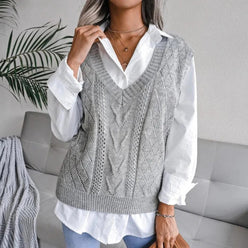 Cable Pointelle Jumper Vest