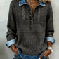 Denim Collar Cable Jumper