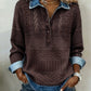 Denim Collar Cable Jumper