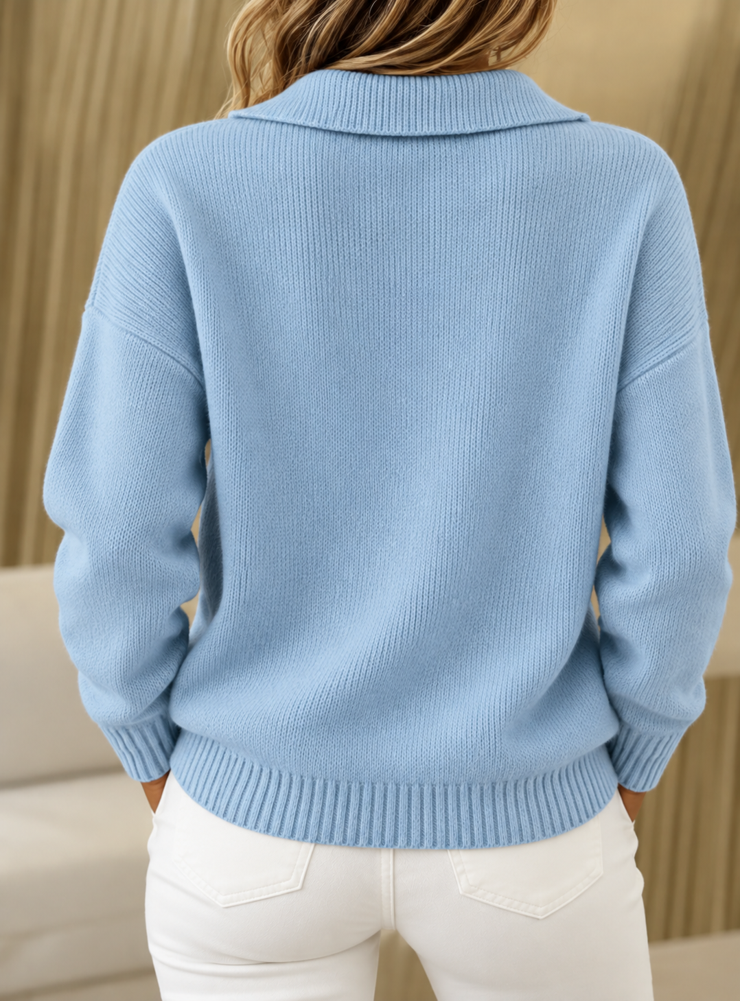 Cashmere-Feel Polo Jumper