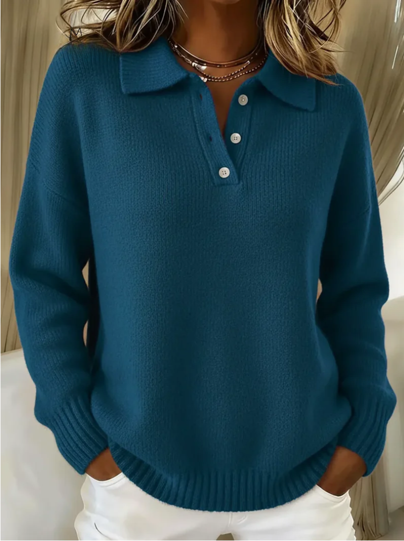 Cashmere-Feel Polo Jumper