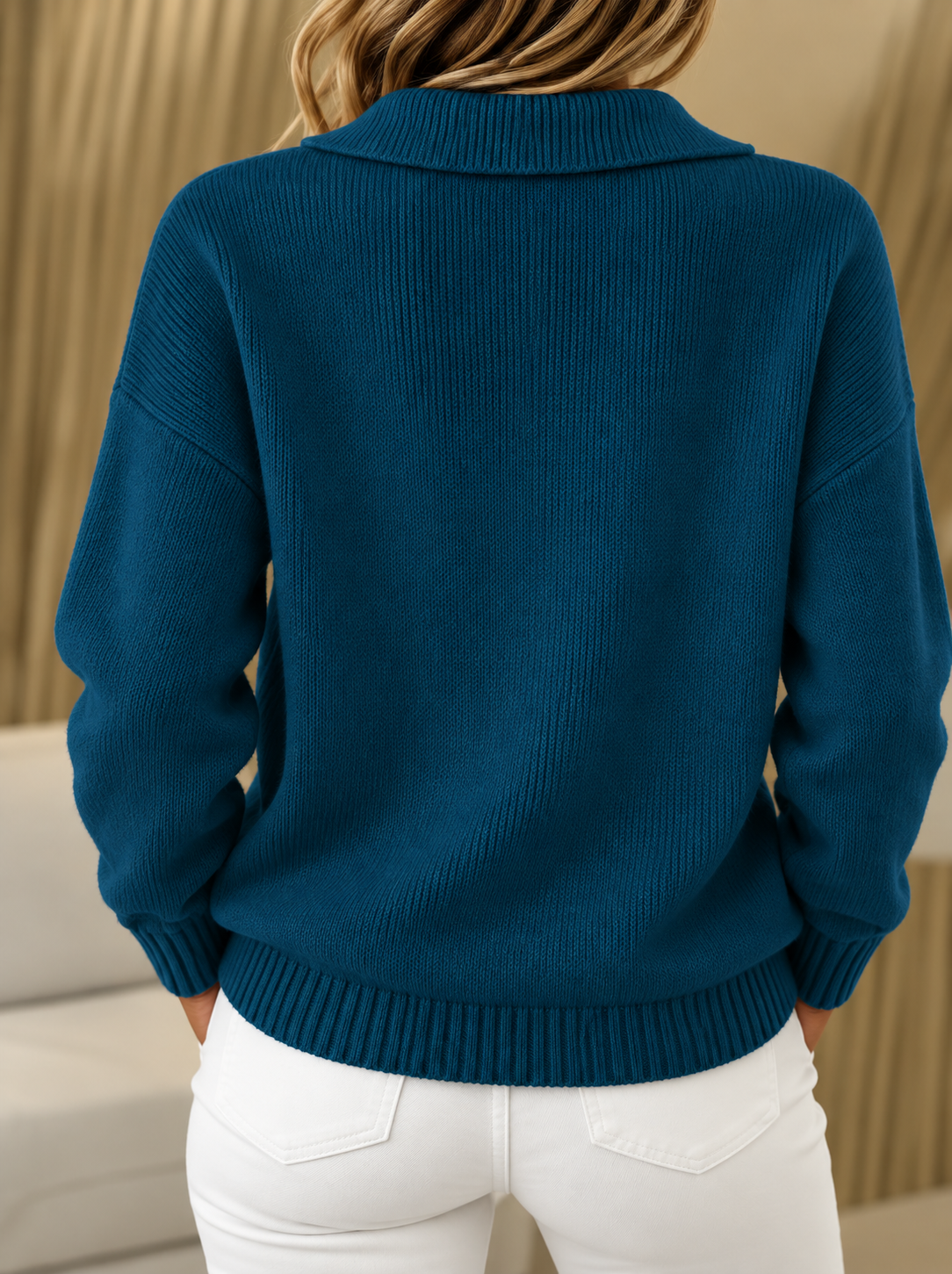 Cashmere-Feel Polo Jumper