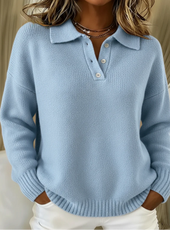 Cashmere-Feel Polo Jumper
