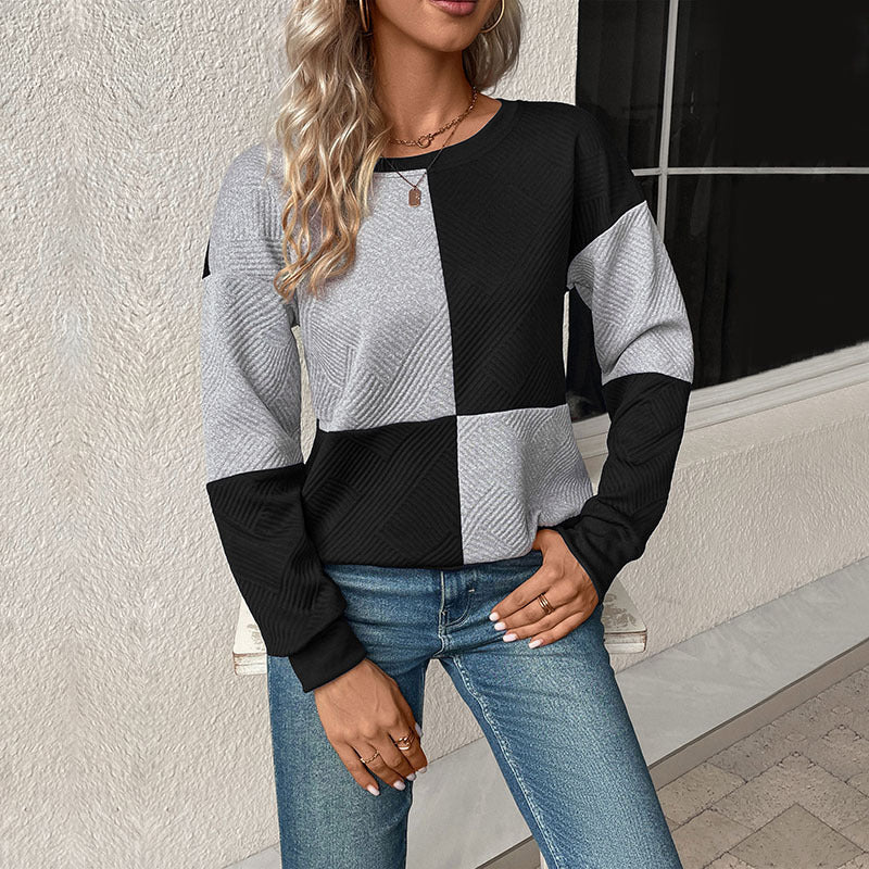 Quilted Check Sweatshirt