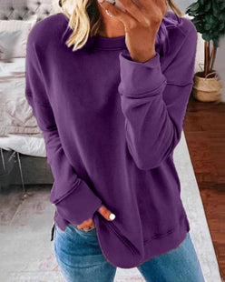Side Slit Crewneck Sweatshirt
