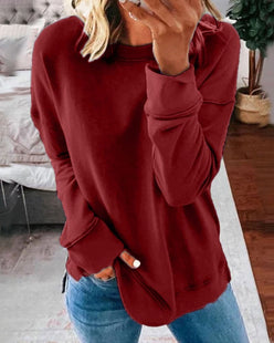 Side Slit Crewneck Sweatshirt