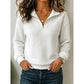 Quilted Collar Half-Zip Sweatshirt