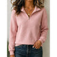 Quilted Collar Half-Zip Sweatshirt
