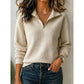 Quilted Collar Half-Zip Sweatshirt