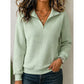 Quilted Collar Half-Zip Sweatshirt