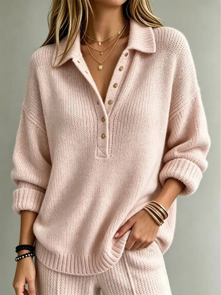 Gold Button Polo Jumper