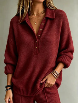 Gold Button Polo Jumper
