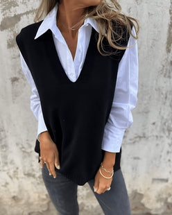 Deep V Jumper Vest