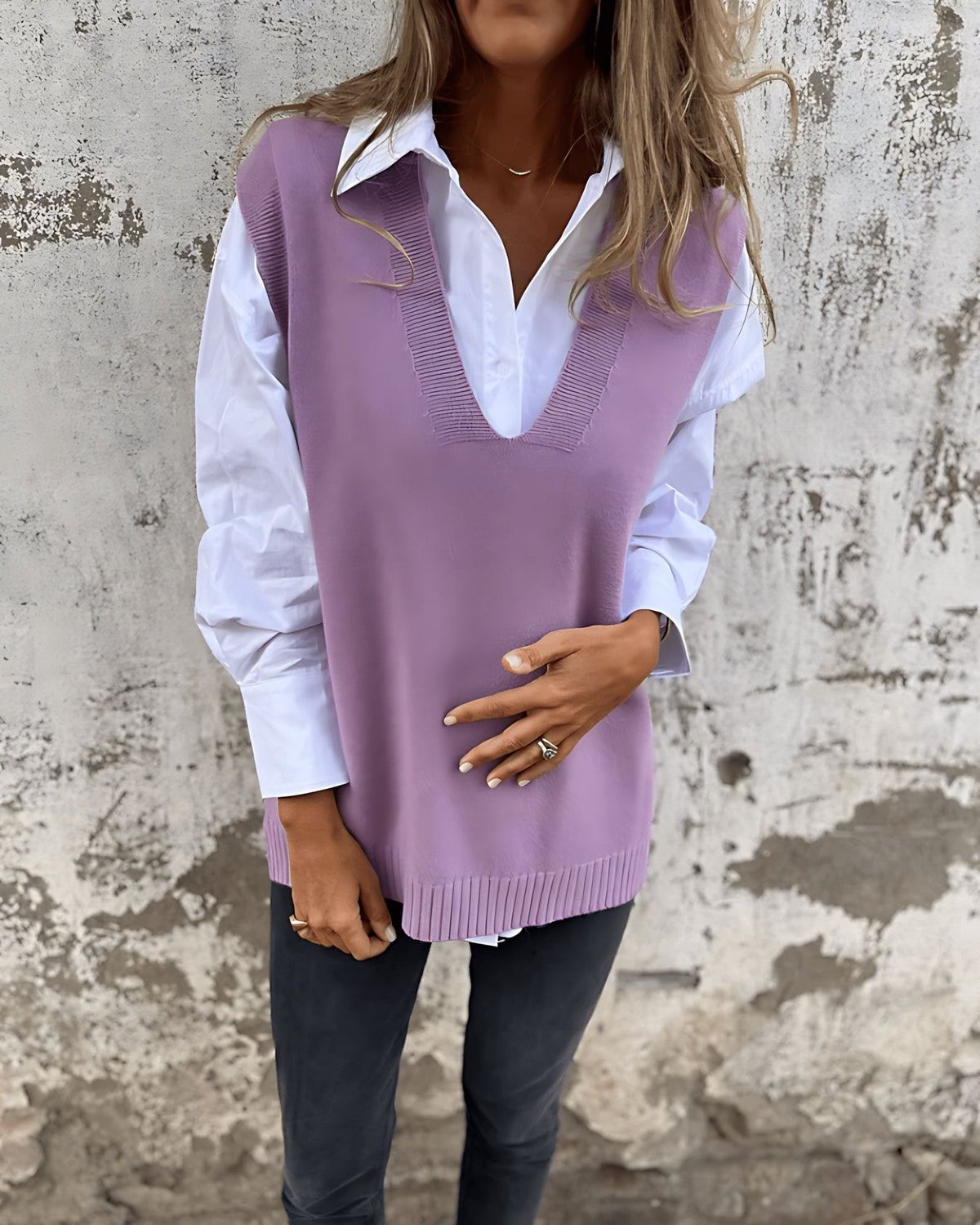 Deep V Jumper Vest