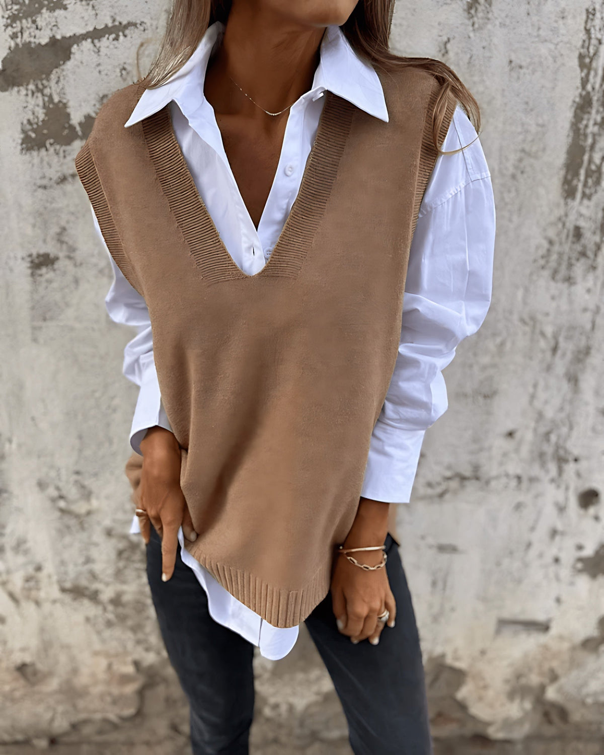 Deep V Jumper Vest