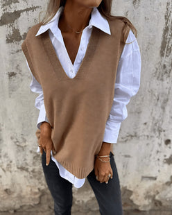 Deep V Jumper Vest