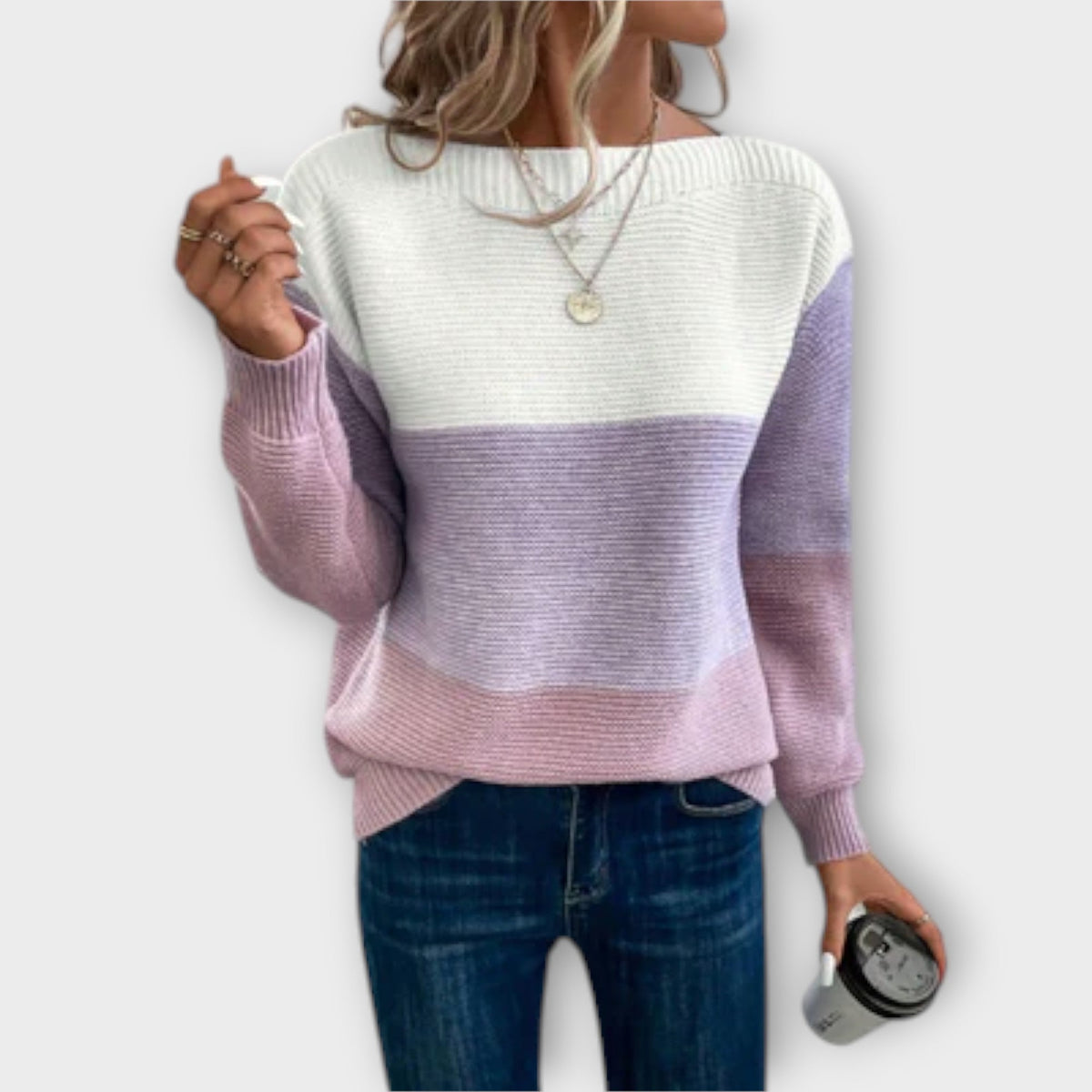Three-Tone Stripe Jumper