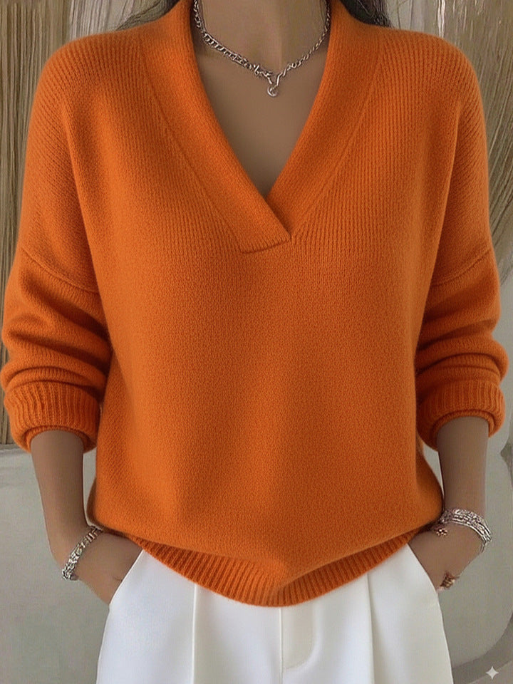 Deep V-Neck Knit Jumper