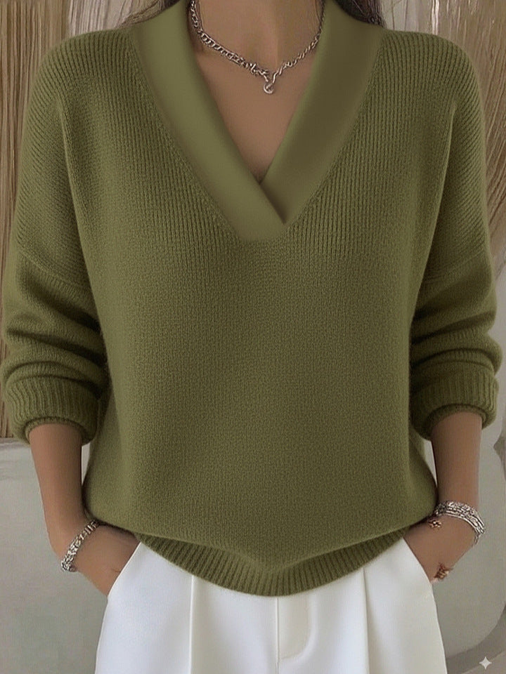 Deep V-Neck Knit Jumper