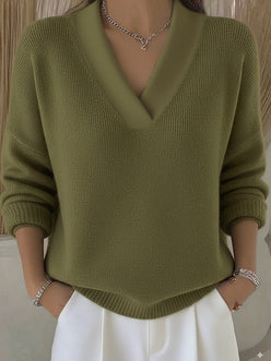 Deep V-Neck Knit Jumper