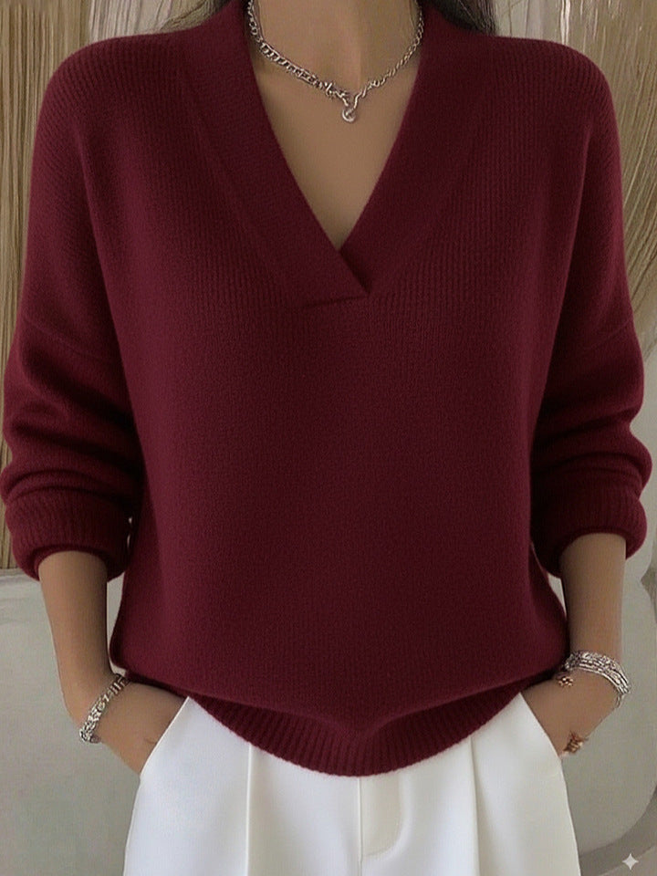 Deep V-Neck Knit Jumper
