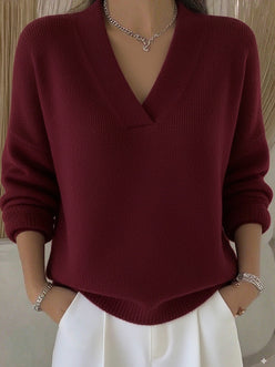 Deep V-Neck Knit Jumper