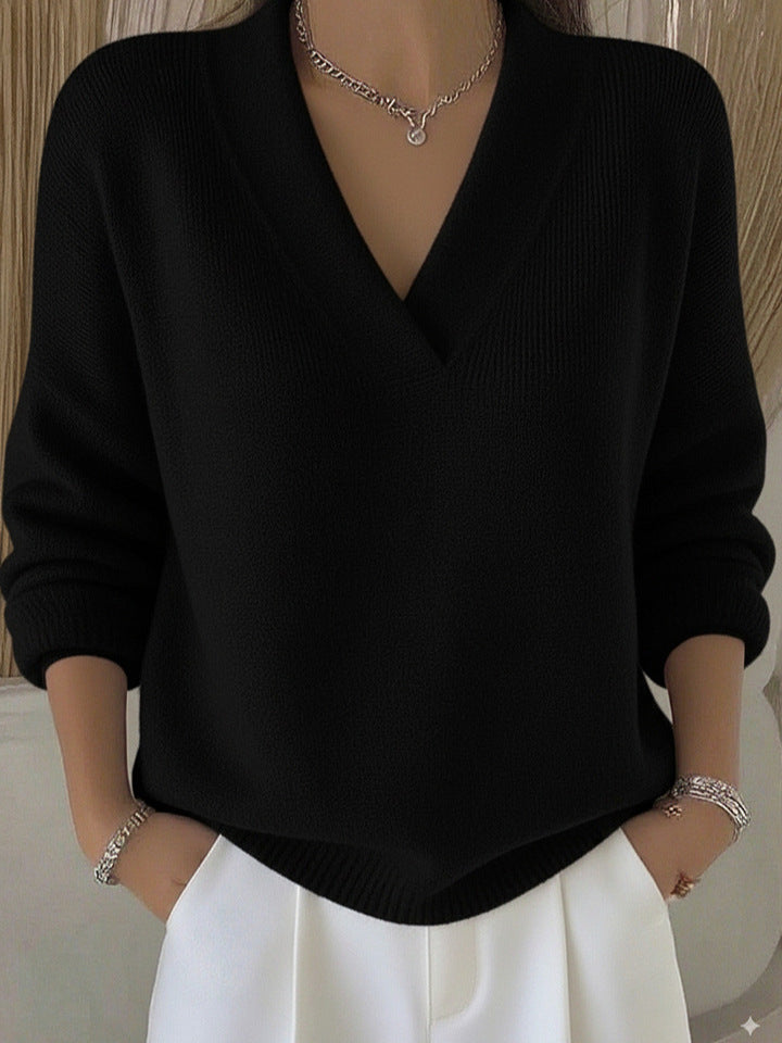 Deep V-Neck Knit Jumper