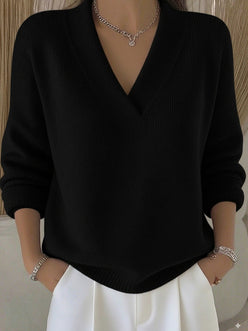 Deep V-Neck Knit Jumper