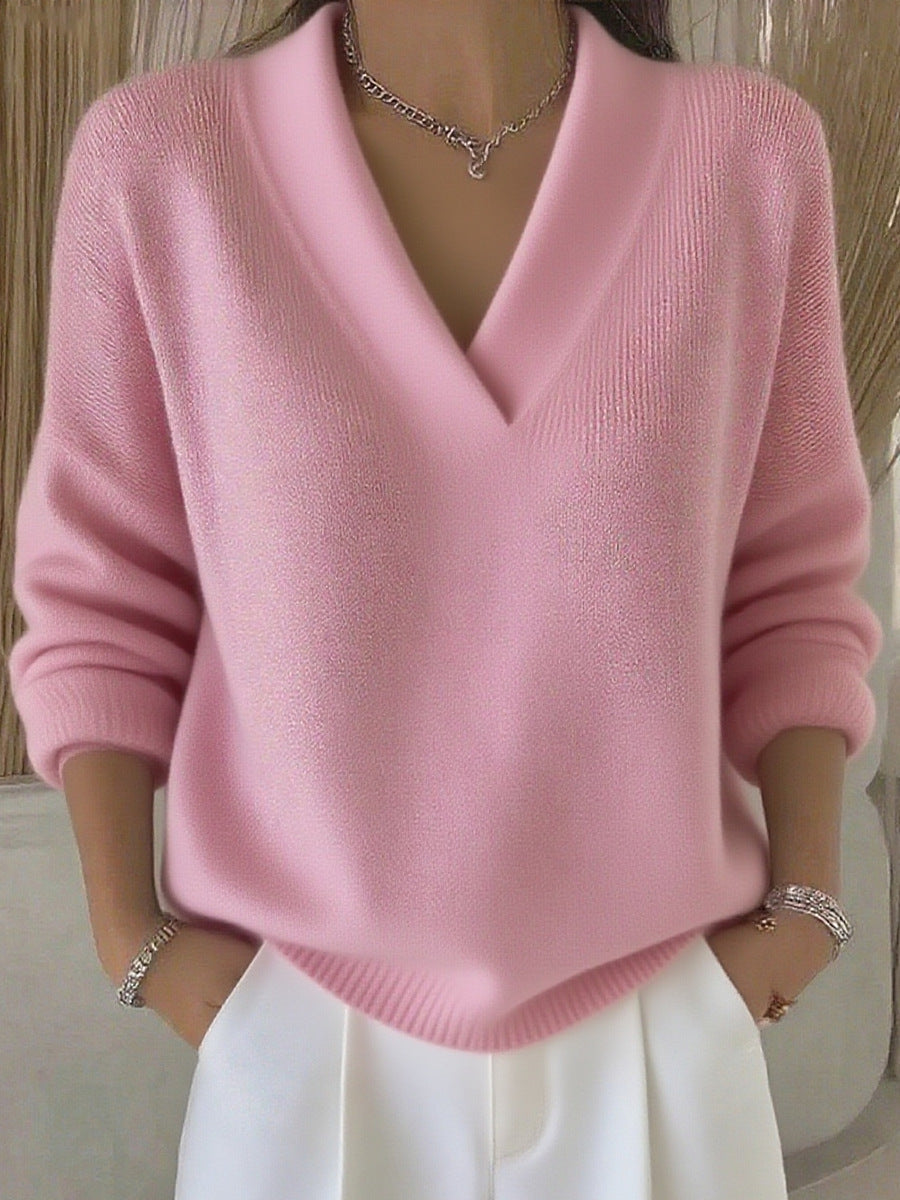 Deep V-Neck Knit Jumper