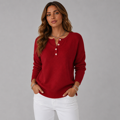 Henley Button Knit Jumper