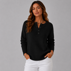 Henley Button Knit Jumper