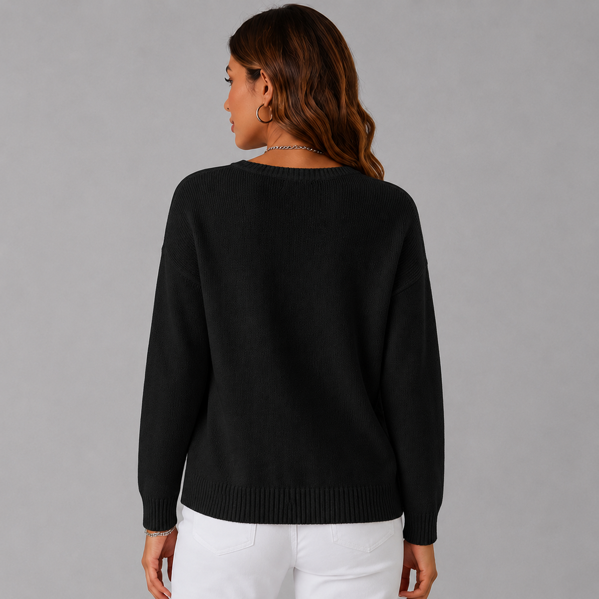 Henley Button Knit Jumper