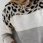 Leopard Yoke Colour Block Jumper
