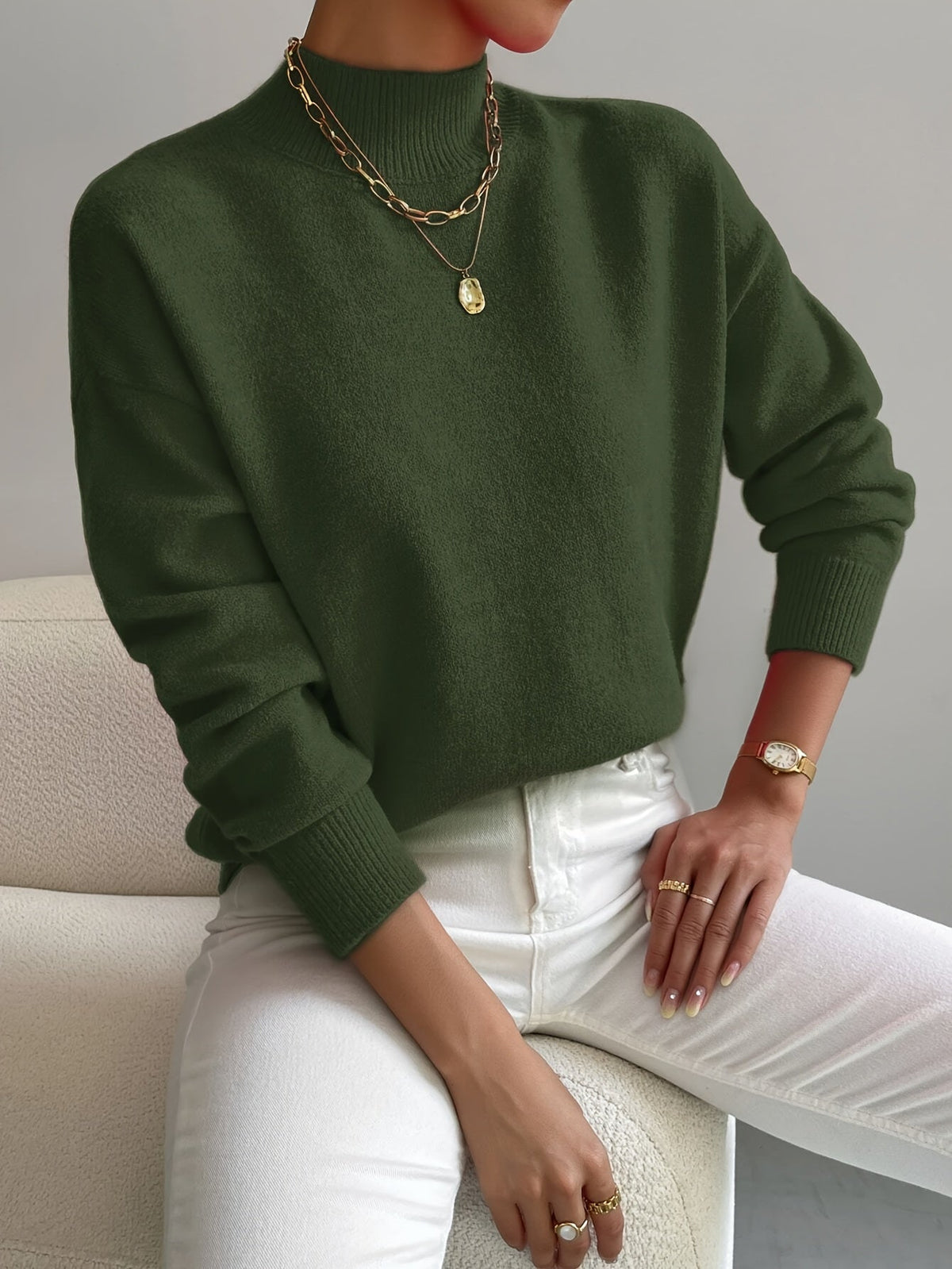 Mock Neck Knit Jumper