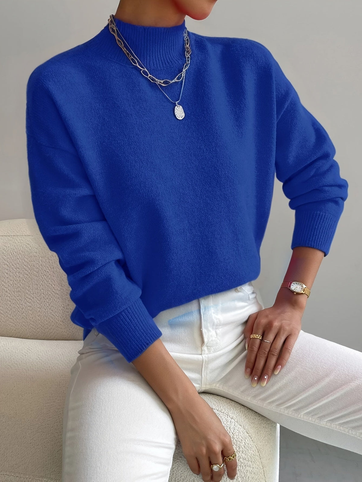 Mock Neck Knit Jumper