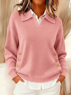 Polo Collar Gold Button Jumper