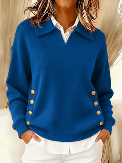 Polo Collar Gold Button Jumper