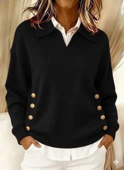 Polo Collar Gold Button Jumper