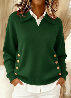 Polo Collar Gold Button Jumper