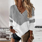 Chevron Colour Block V-Neck Jumper