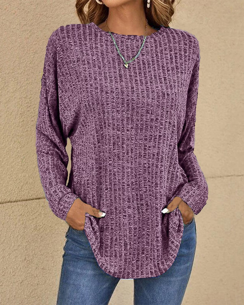 Waffle Knit Pocket Top