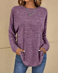 Waffle Knit Pocket Top