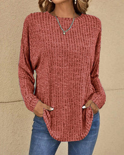 Waffle Knit Pocket Top