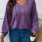 Ribbed V-Neck Hoodie